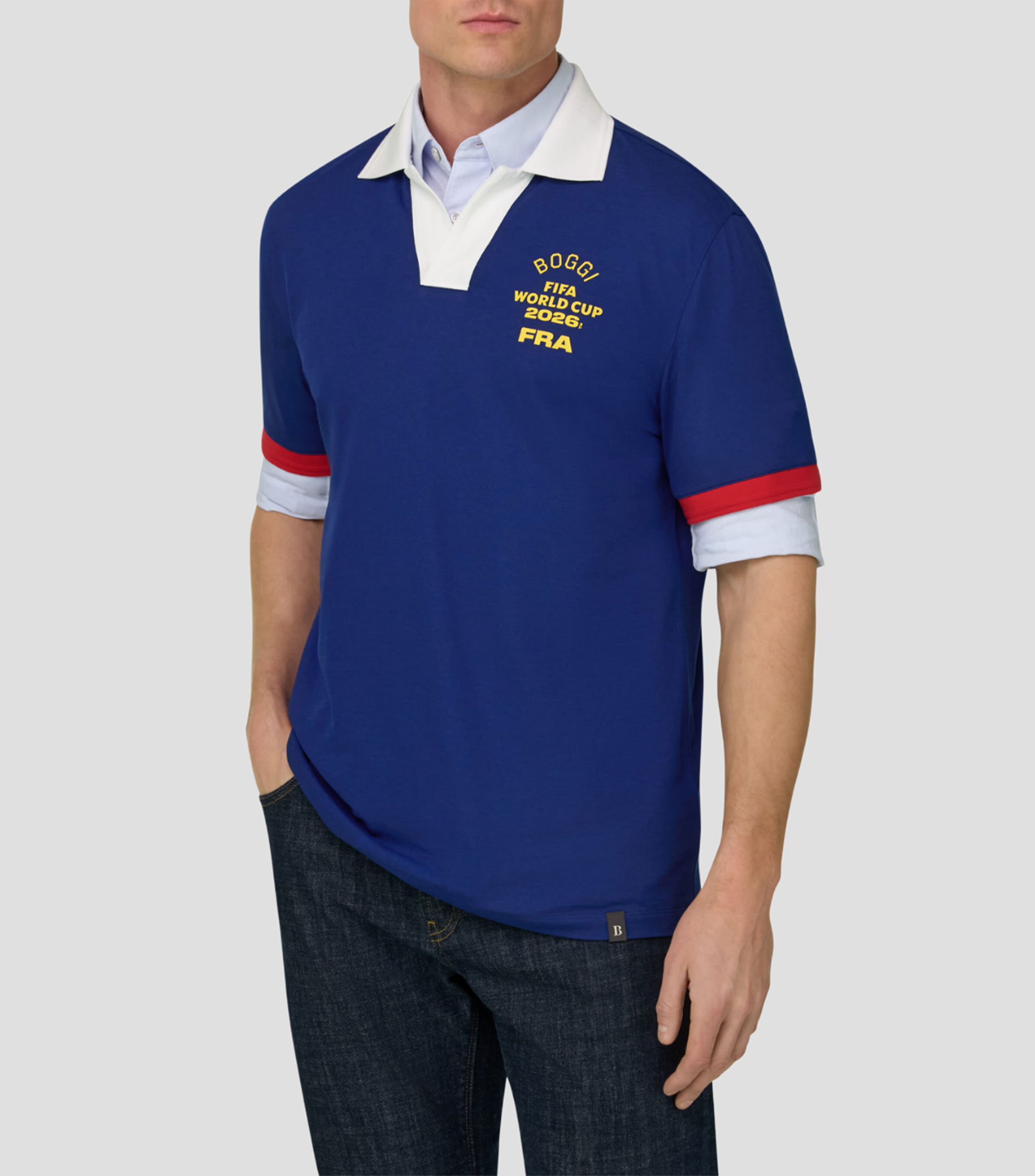 Playera tipo polo manga corta estampada Hombre